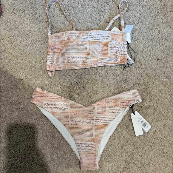 WeWoreWhat Swim Weworewhat Newspaper Bikini In Shortbread Poshmark